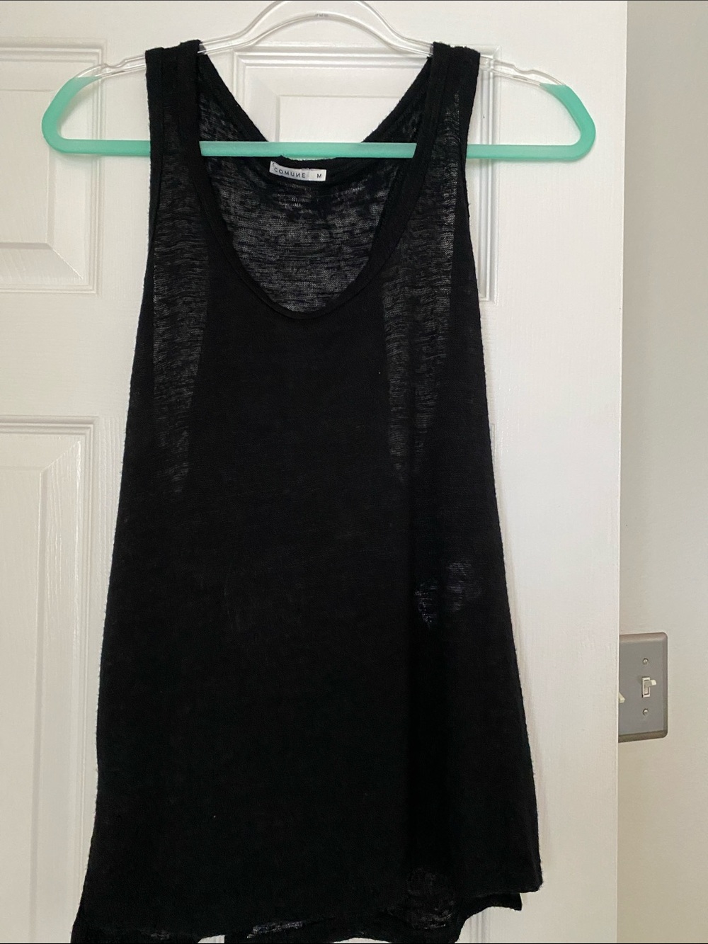 Comune Black Lightweight Scoop Neck Tank